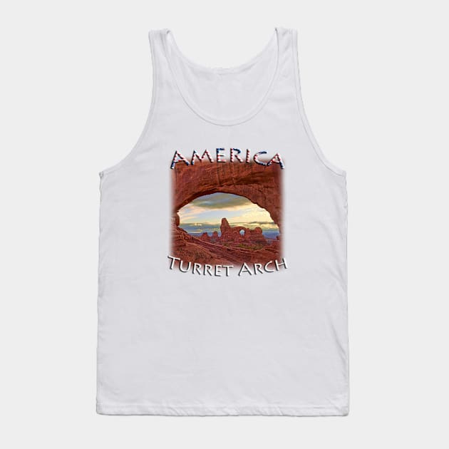 America - Utah - Turret Arch sunset Tank Top by TouristMerch